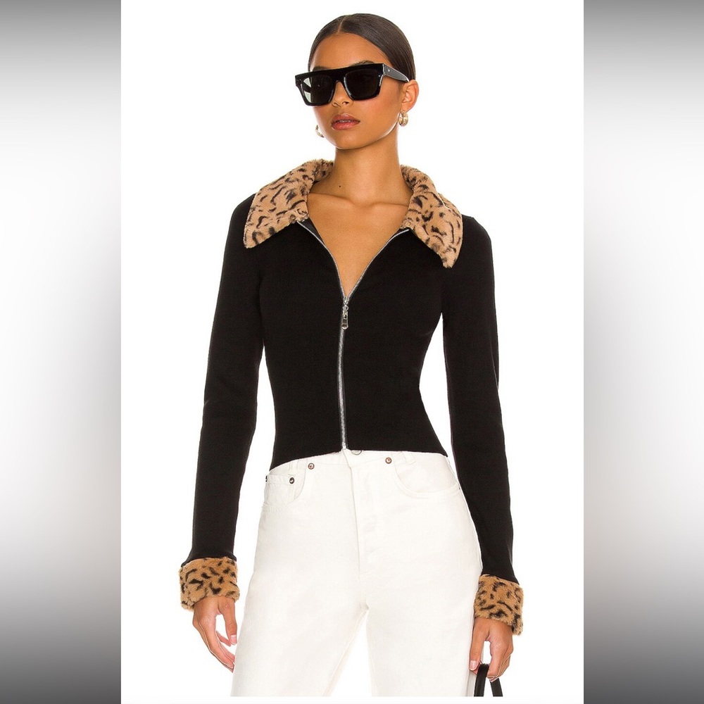 Natalie Knit Zip Cardigan in Black